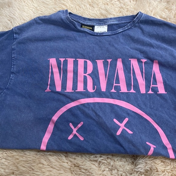 Zara Licensed Nirvana Acid Wash T Shirt 
